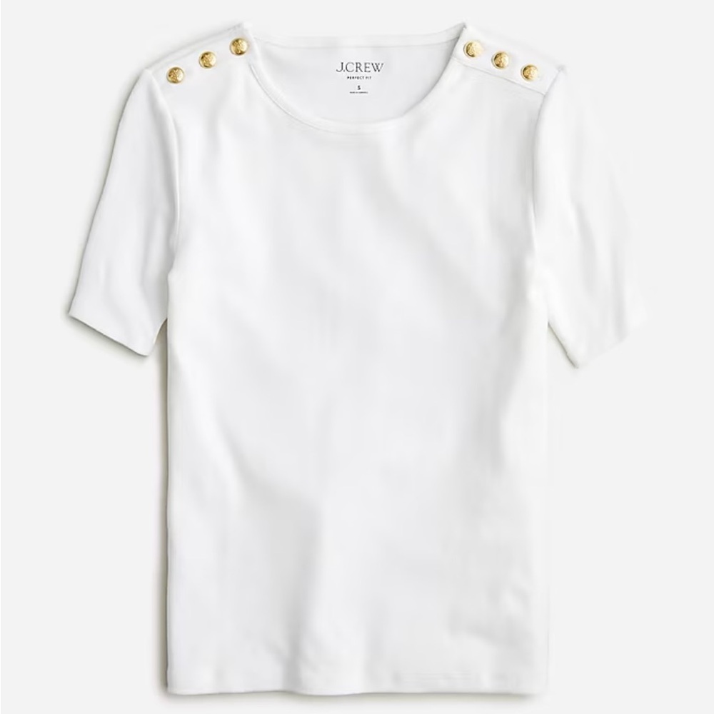 NWT Perfect-fit elbow-sleeve T-shirt with buttons